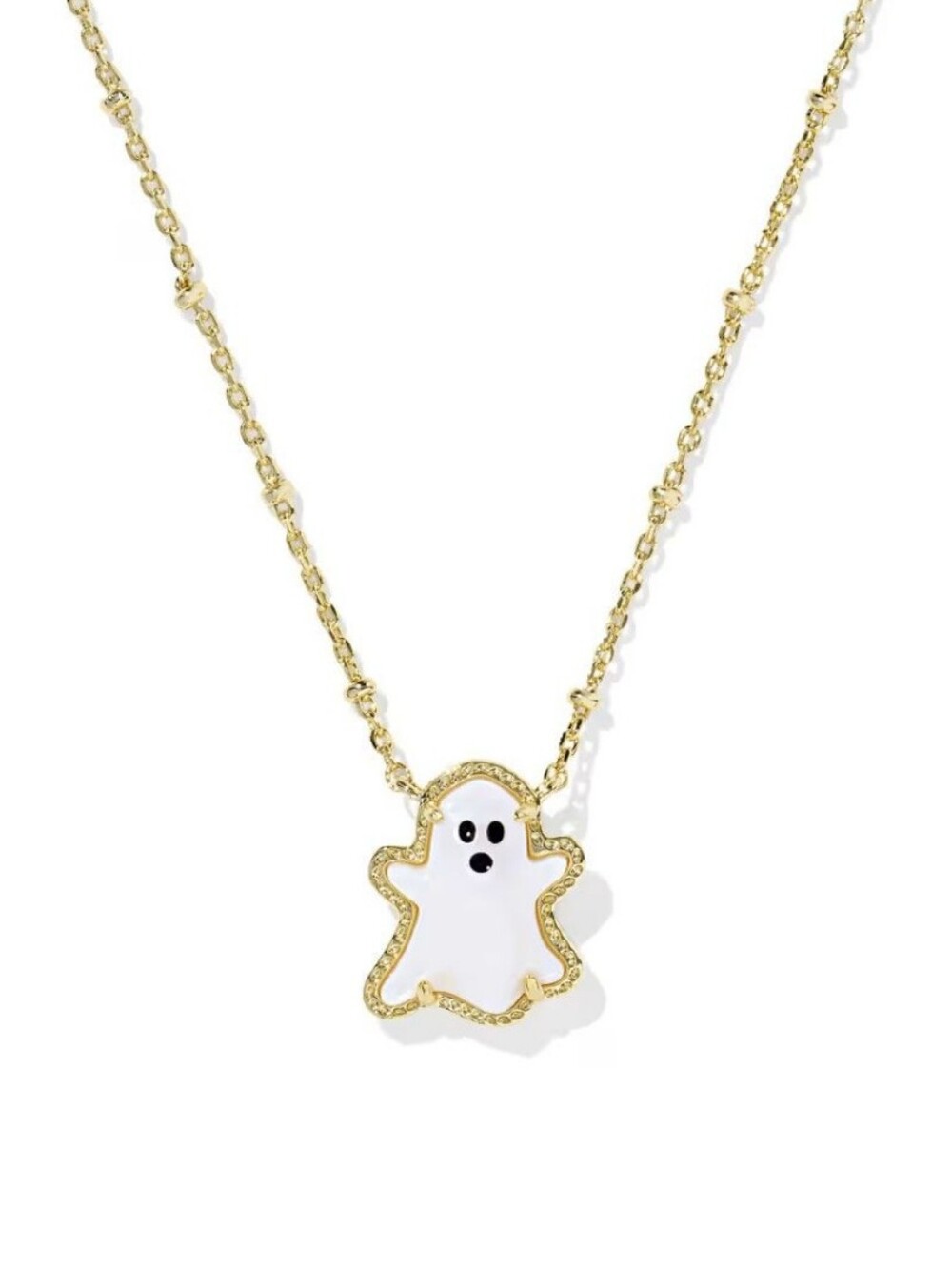 Kendra Scott Ghost Short Pendant Necklace Gold White Mother Of Pearl